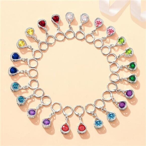 Simplicity Red CZ Teardrop Jewelry Set–Necklace and Earrings Set Evening or Work - Picture 4 of 7